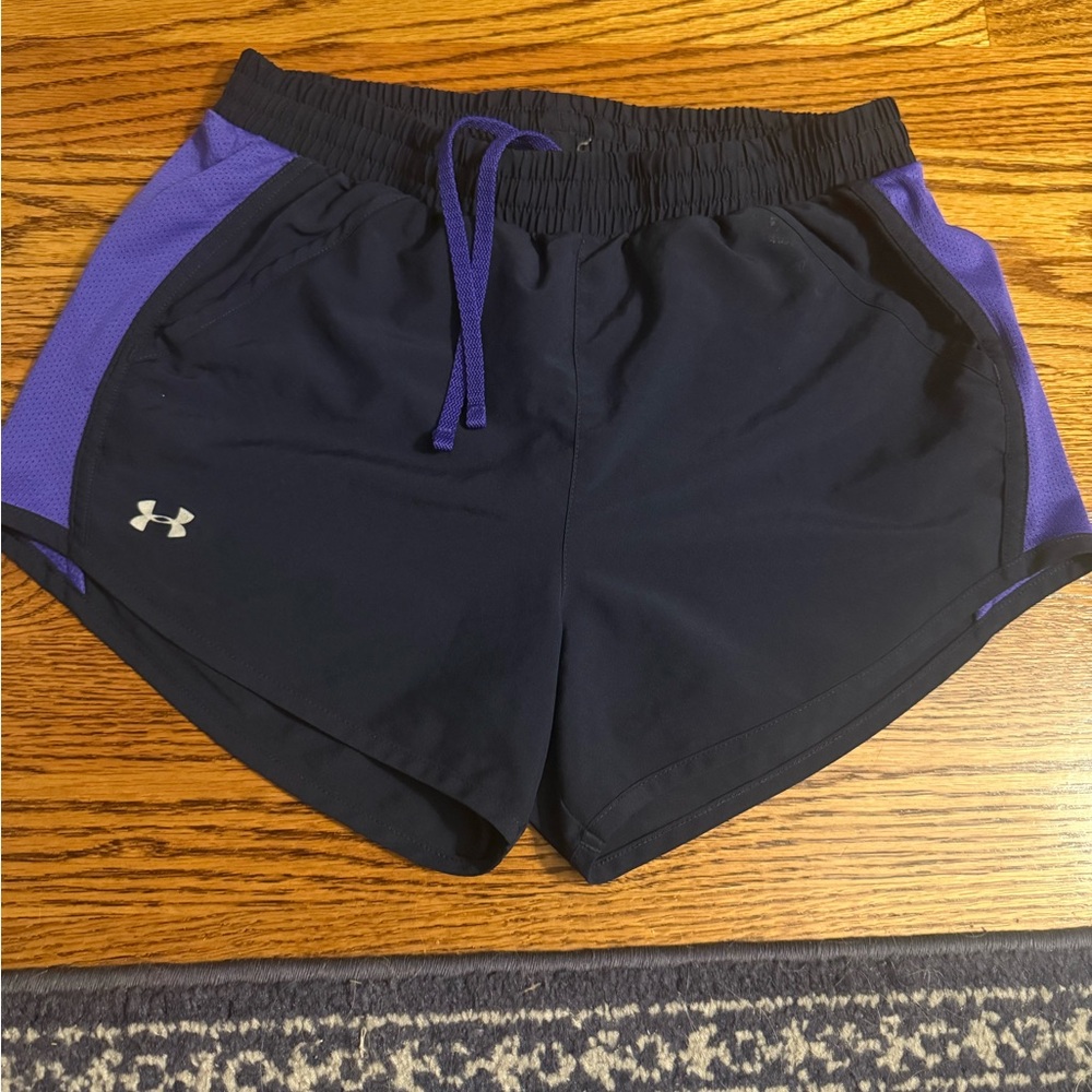 Under Armour Women's Navy and Purple Athletic Shorts